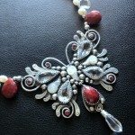 Rubies, Crystal and Mother of Pearl 