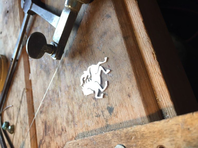 Sawing out Gold Horse Image for Custom Jewelry Piece