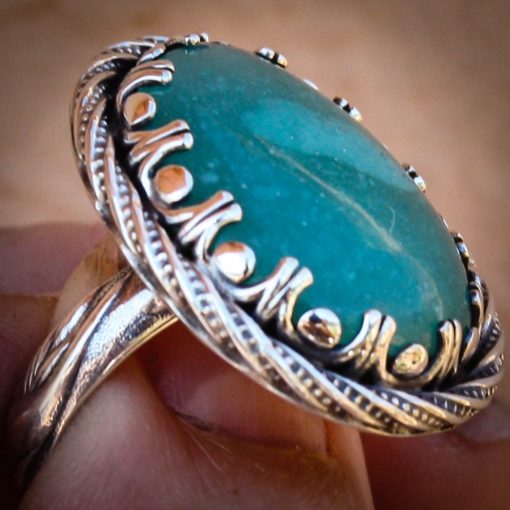 Handmade Silver Ring w/ Chrysicholla