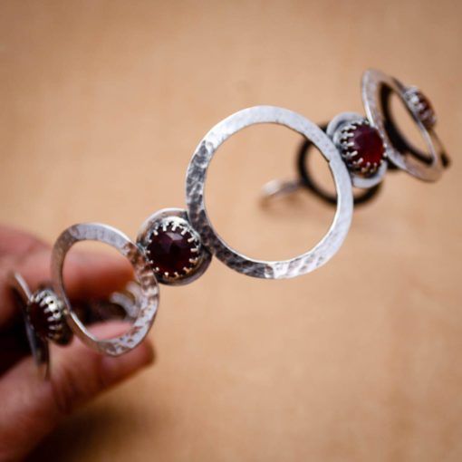 Silver Choker w Hessonite Garnet