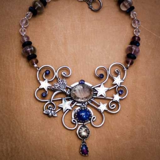 Expanded Conciousness~Tanzanite, Topaz, Opal and Rutille Star Necklace