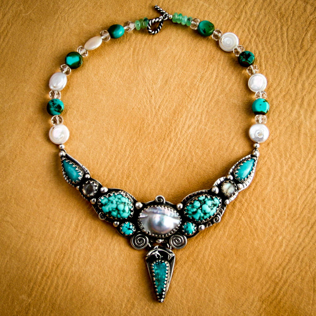 Oceana Goddess-Mother of Pearl, Turquoise