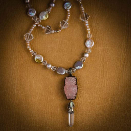 Rose Quartz Owl ~ Wisdom and Grace