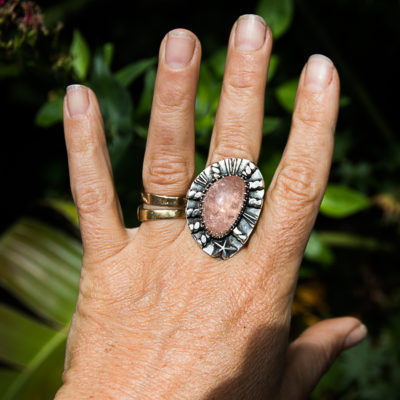size 8 morganite artisan ring