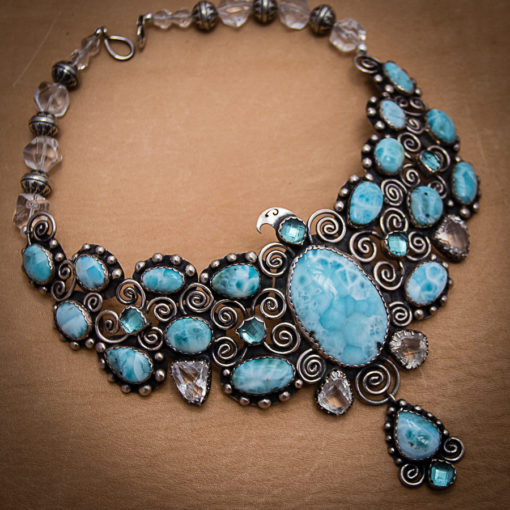 Blue Eagle Rising ~ Larimar, Quartz Power Necklace - Image 3