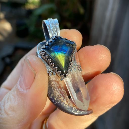 Soul Journey ~ Reversible Wolf Claw Crystal Pendant - Image 3